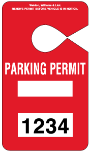 HH-2 Parking Permit Hangtag - Red
