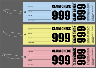Buy 2 Part Baggage Claim Checks & Luggage Tags | Worldwide Ticketcraft | WWTC | A Division of WW&L