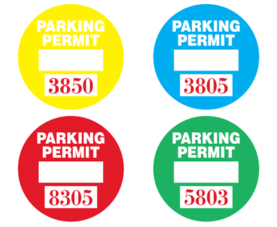Parking Permit Stickers - Circle Decal