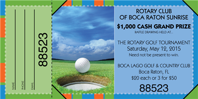 Golf Fundraiser Raffle Tickets