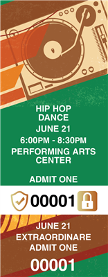 Hip Hop Dance Tickets with Security Features