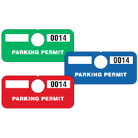 Parking Permit Hang Tags - Plastic Horizontal