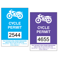 Reflective Motorcycle Parking Permit Stickers