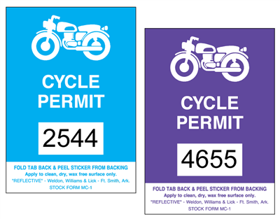 Reflective Motorcycle Parking Permit Stickers