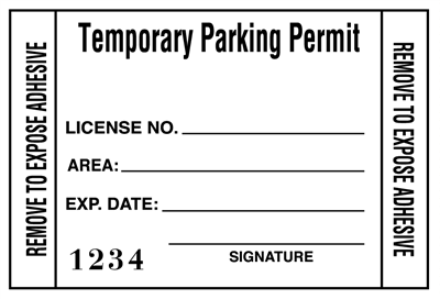 Buy temporary parking permit windshield stickers