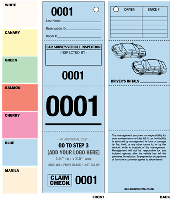 DIY 4 Part Valet Tickets