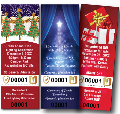 Christmas Tickets with Security Features