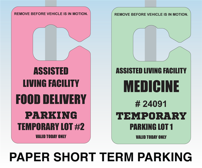 Parking Permits, Temporary Parking Permits, Custom Hang Tags, Worldwide  Ticketcraft, WWTC