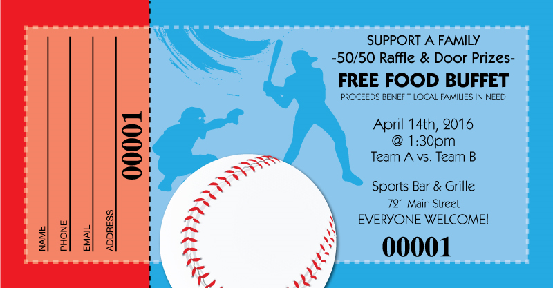 Custom baseball tickets, Ticket Templates