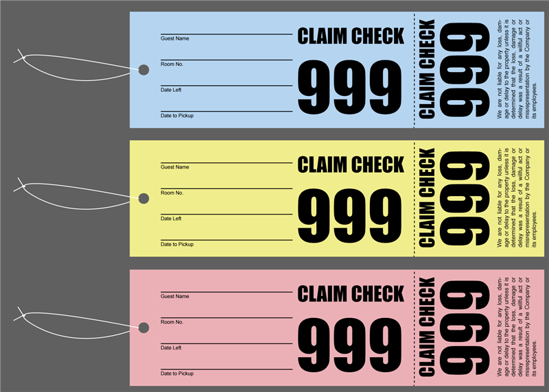 Buy 2 Part Baggage Claim Checks