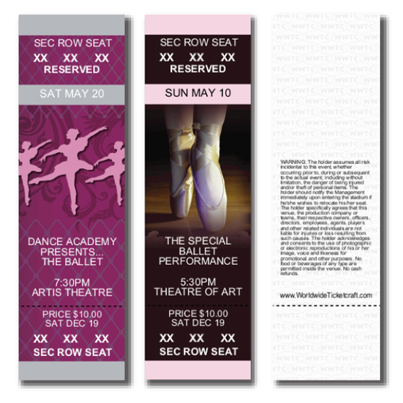 Design it Yourself, Full Color Ballet themed Event Tickets