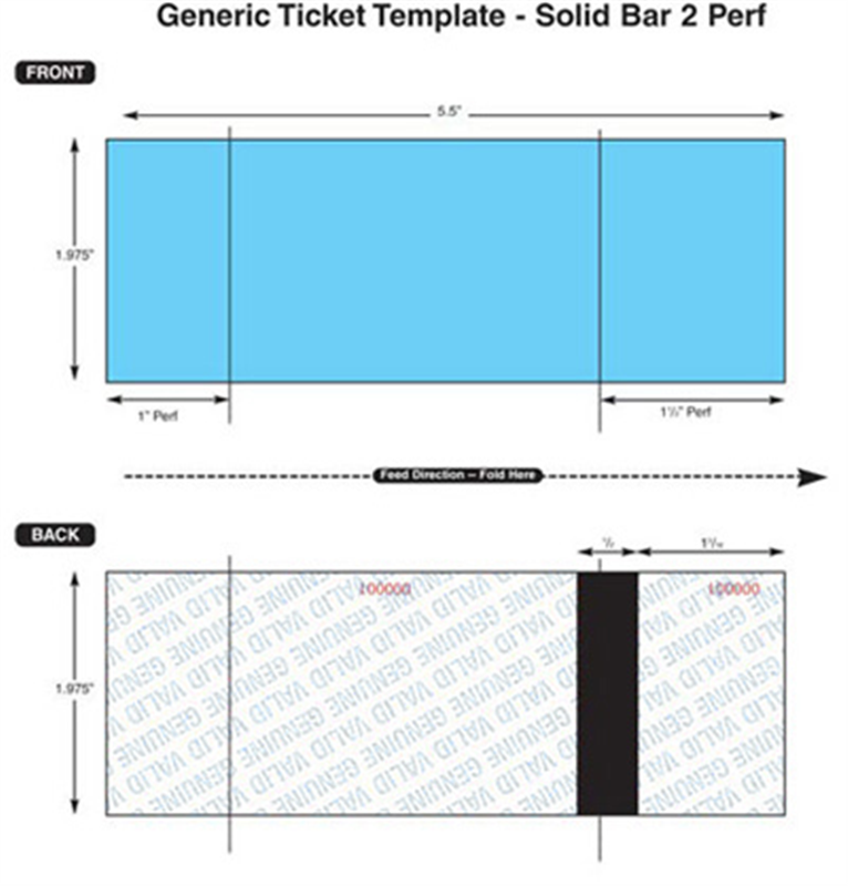 Thermal Ticket Stock - Solid Bar, 2 Perfs