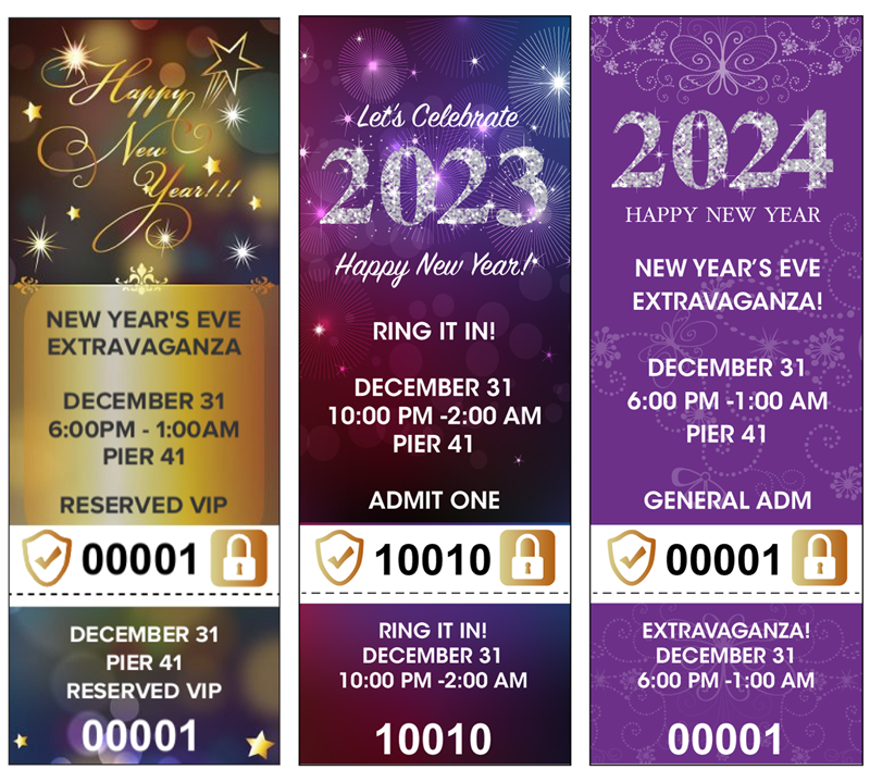 New Year's Eve Tickets with Security Features