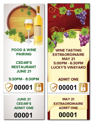 Food & Wine Tickets with Security Features