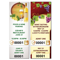 Food &amp; Wine Tickets with Security Features