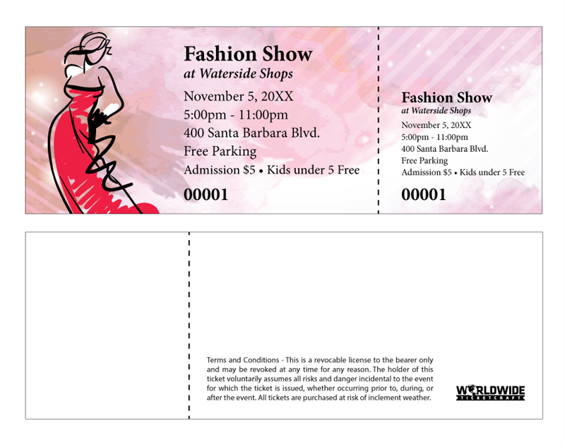 Order Tickets for Fashion Show Worldwide Ticketcraft WWTC A