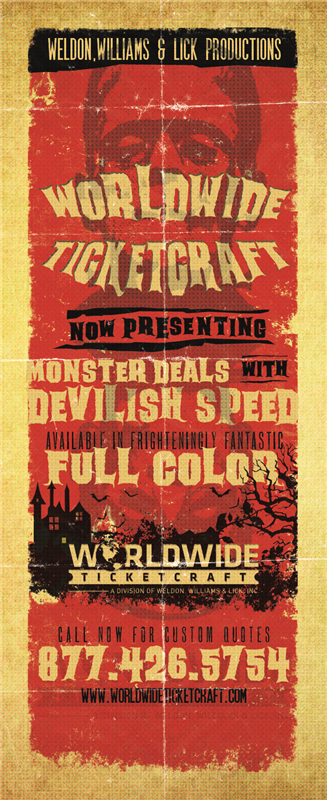 1000 for $110. Upload a full-color design into our custom ticket template.