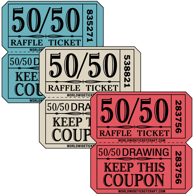 50 50 Raffle Tickets Template