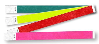 3/4" Solid Color Tyvek Wristbands
