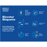 Hilton CleanStay Elevator Etiquette Stickers