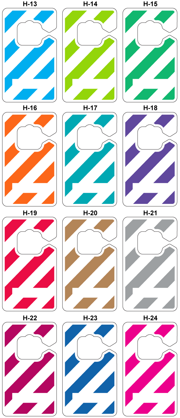 Colored stripe designs for parking permit hang tags