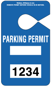 HH-2 Parking Permit Hangtag in Dark Blue