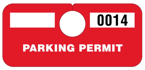 Temporary Red Parking Hang Tag