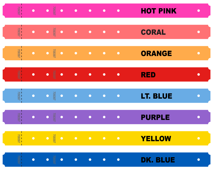 Motor Speedway Plastic Wristbands in Solid Colors!