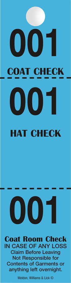 Blue Coat Check Hat Check Claim Check