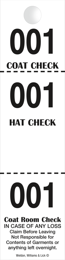 White Coat Check Hat Check Claim Check