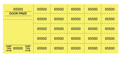 Yellow Chinese Auction Raffle Ticket